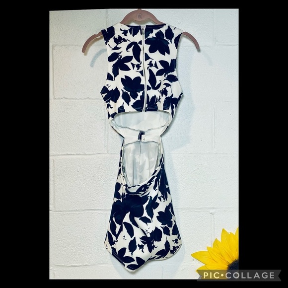 UK2LA size Small Floral Tropical Print Open Back Dress - Picture 3 of 6